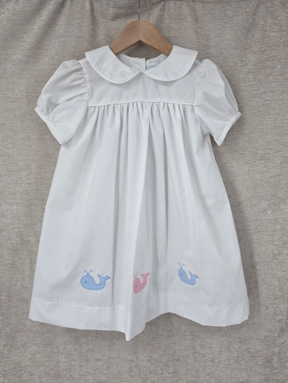 Funtasia Too White Baby Dress with Whale Embroidery Summer Beach Like New